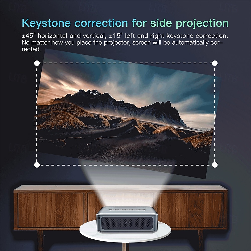 Videoproiettore intelligente con supporto nativo 1080p, decodifica 8K, sistema operativo Android 9.0, Wi-Fi dual band 5G, HDR 10+. &Proiettore audio Dolby per i Mondiali di calcio del 2026, per del 2026 a $278.49 –P6