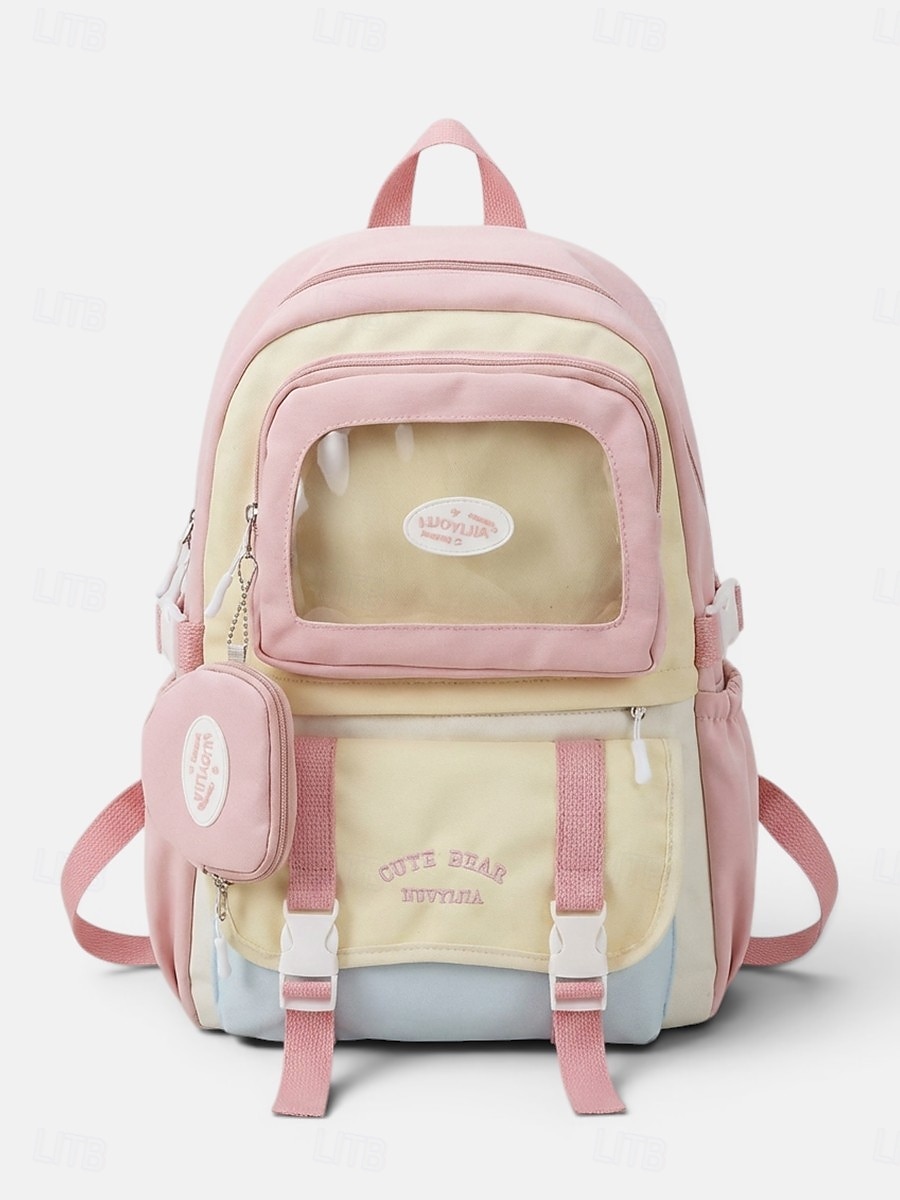 Women's Macaron Color Polyester Backpack, Large Capacity School Bag with Adjustable Straps for Middle School Girls, Back to School, Travel, Outdoor Sports 2026 - $29.99 –P10