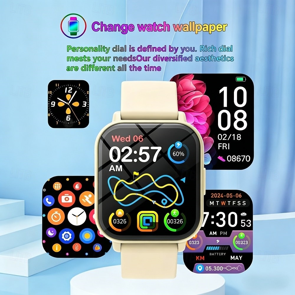 Chytré hodinky pro muže a ženy, fitness tracker s vlastní tapetou, monitor tepové frekvence a spánku, SpO2 monitor, vodotěsnost IP68, krokoměr, hudba &ovládání kamery, počasí, alarm pro Android, 2026 - $25.99 –P3