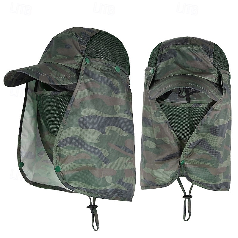 2-in-1 UV Protection Sun Hat for Men & Women, Outdoor Summer Hat with Removable Face Shield for Fishing, Hiking & Camping, Lightweight, Breathable, Quick-Dry Sun Hat for Full Face & Neck Protection 2026 - $18.99 –P18