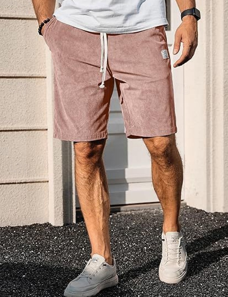 Per uomo Shorts Shorts da Spiaggia Pantaloncini casual Pantaloncini di velluto a coste Tasca Elastico in vita Semplice Comodità Traspirante Lunghezza al ginocchio All'aperto Spiaggia Vacanza Vacanza del 2026 a $21.99 –P2