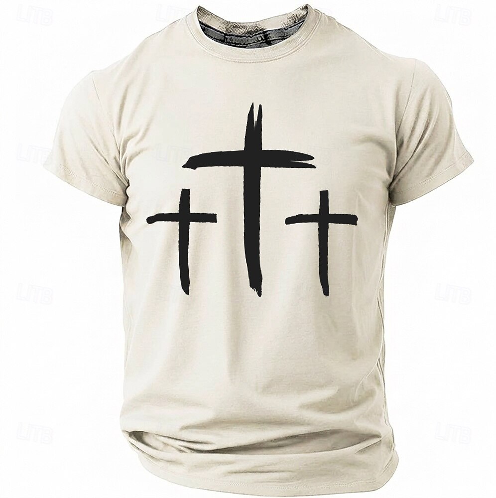 Hombre Cruz Camiseta Manga Corta Camiseta Impresión 3D Cuello Barco Camisa Moda Design Sencillo Casual Diario Fiesta Rojo Verano Primavera Ropa S M L XL XXL XXXL 2026 - $18.99 –P5
