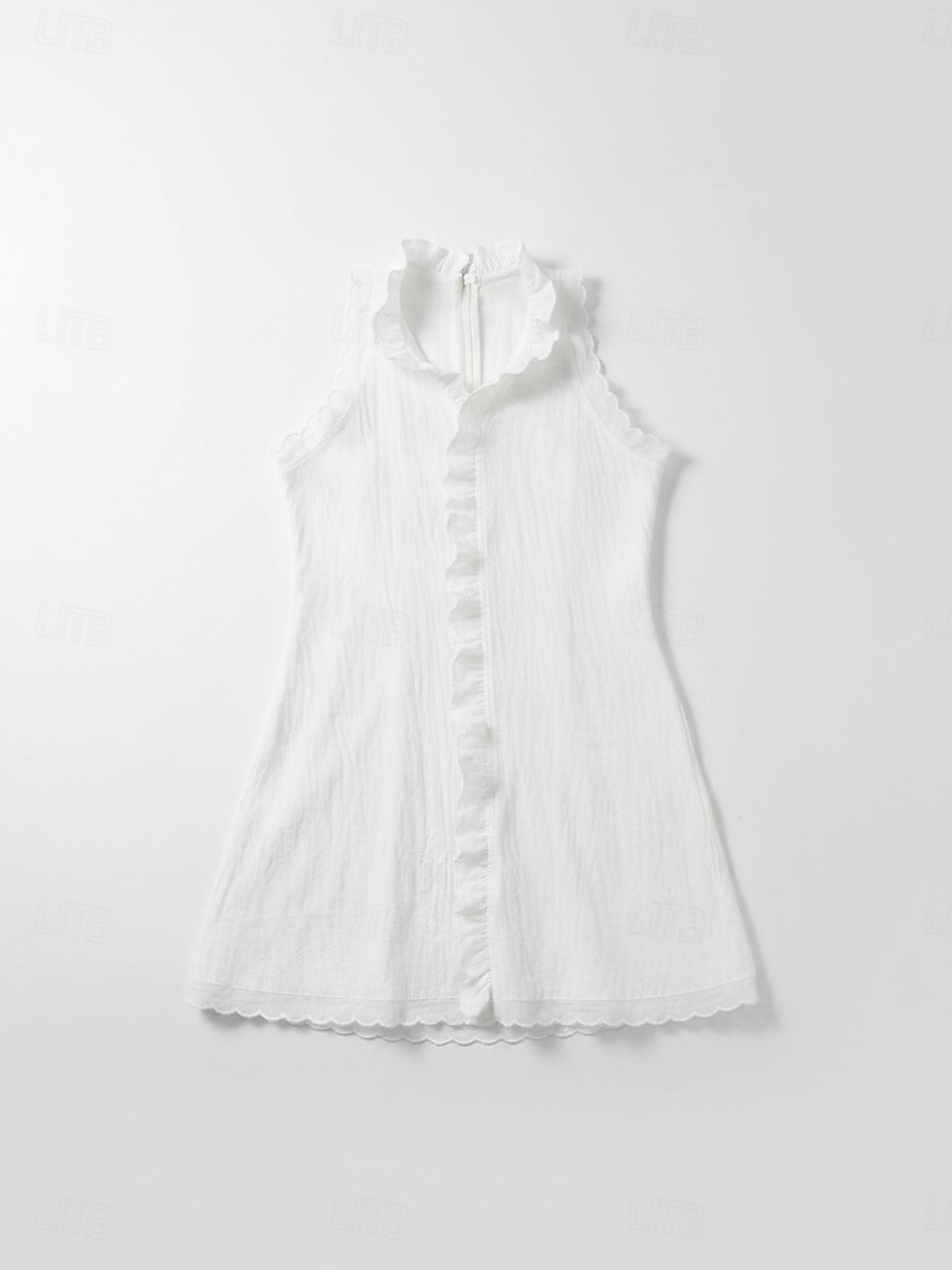 Pentru femei Rochie mini Rochie casual Rochie din Bumbac Rochie A line Modă Modern Zilnic Vacanță Ieșire Fit regulat Simplu Fără manșon În V Albastru piscină Negru Alb Roșu-aprins Primăvară Toamnă 2026 - $24.99 –P8