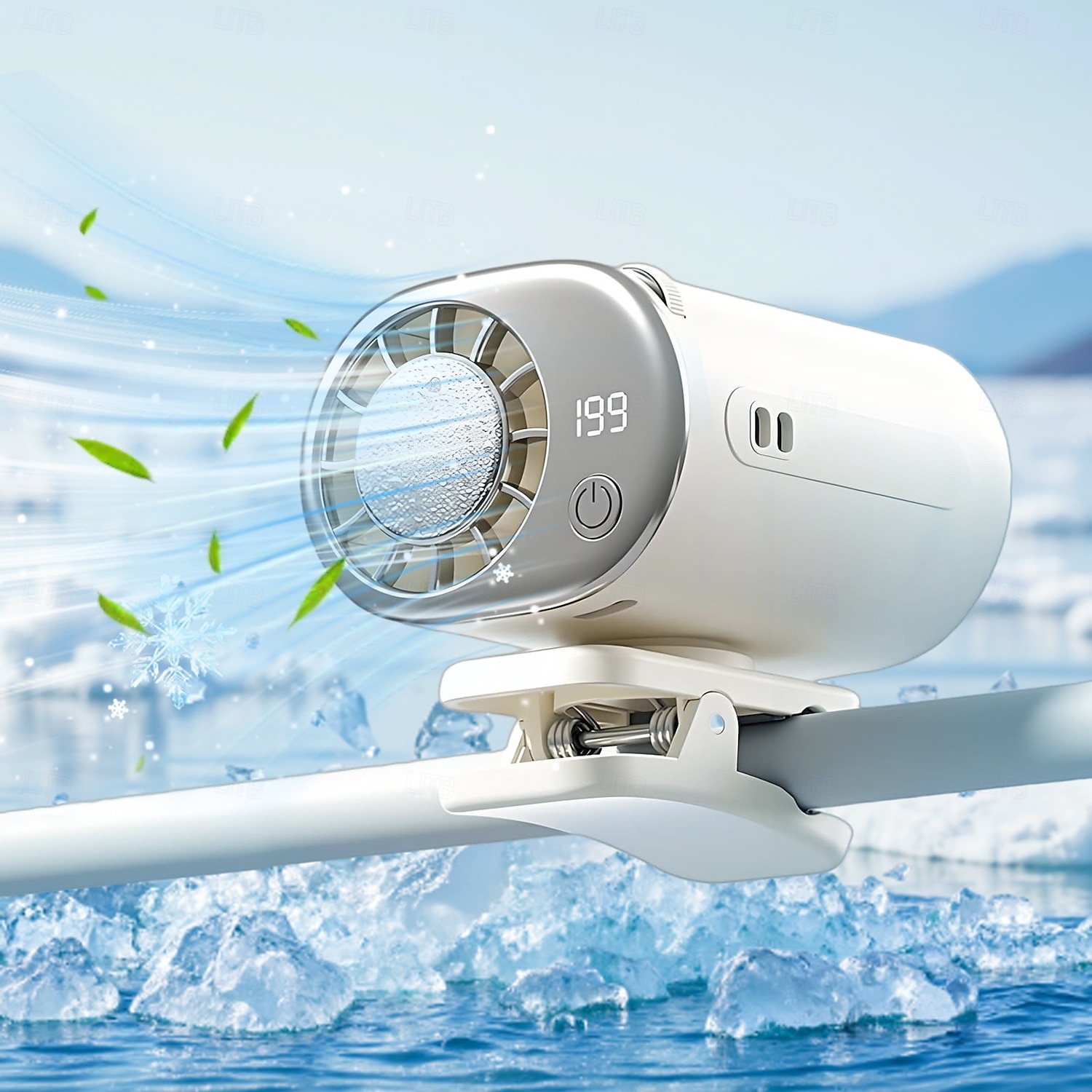 Ventilador de ar condicionado automotivo de encaixe, modelo 2026, com chips de resfriamento semicondutores de 16°C, 199 velocidades ajustáveis e display de LED. &Ventilador portátil com rotação de de 2026 por $30.99 –P2