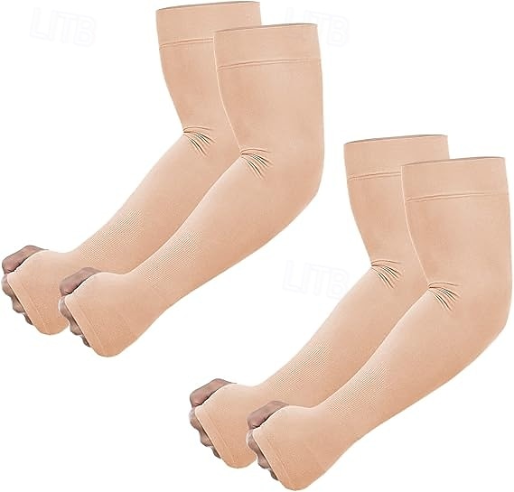 2 Pairs UV Sun Protection Arm Sleeves with Thumb Hole for Men Women Youth, Cooling Sleeve to Cover Tattoo, Mid-Compression 2026 - $18.99 –P1