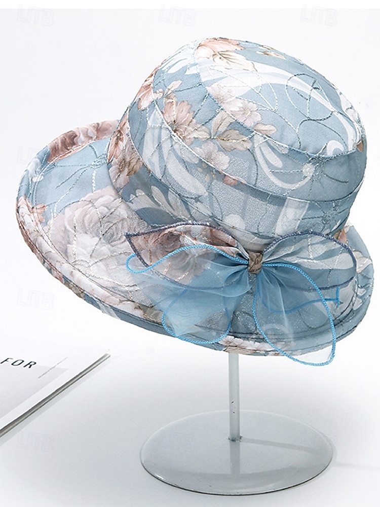 Cappello da sole da donna in stile bohémien, traspirante e leggero, in poliestere, con fantasia floreale multicolore e fiocco, perfetto per le vacanze al mare, l'uso quotidiano e i viaggi estivi. del 2026 a $14.99 –P8