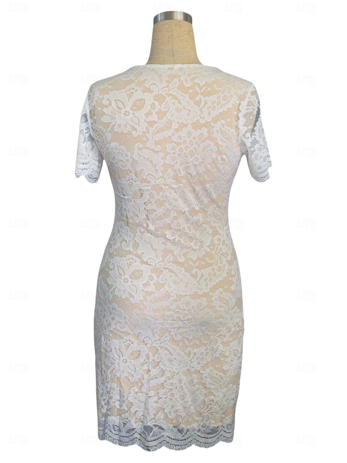 Women's Knee Length Dress Knit Dress Elegant Daily Party Wedding Regular Fit Floral Plain Short Sleeve Crew Neck Black White Summer 2026 - $35.99 –P7