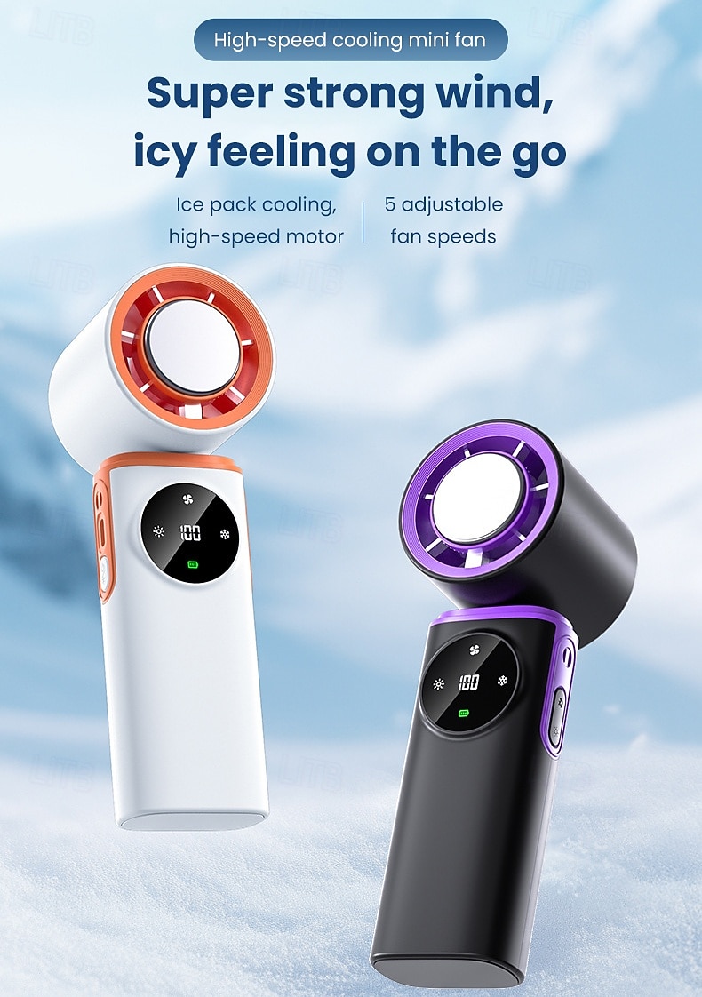 Turbo Fan USB Rechargeable Portable Neck & Handheld Fan with Built-in Night Light, 5-Speed Adjustable, Rotatable Head, Mini Personal Cooling Fan for Indoor, Outdoor, Travel, Camping 2026 - $35.99 –P1
