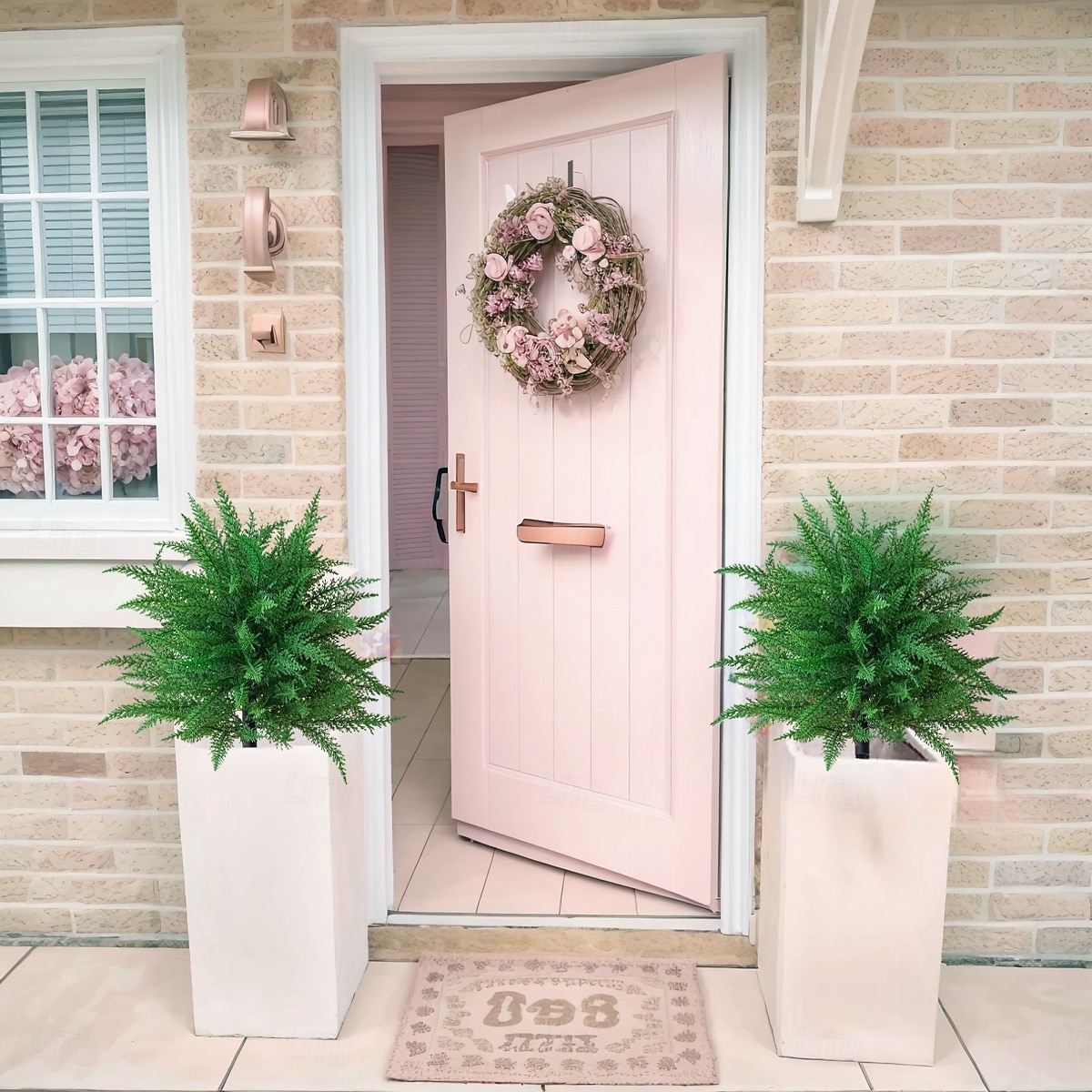 umělý zahradní rostlinný klas, umělá venkovní zeleň, 22palcová umělá rostlina do květináčů, do půdy, na terasu, do dvora a na sváteční dekoraci 2026 - $30.99 –P9