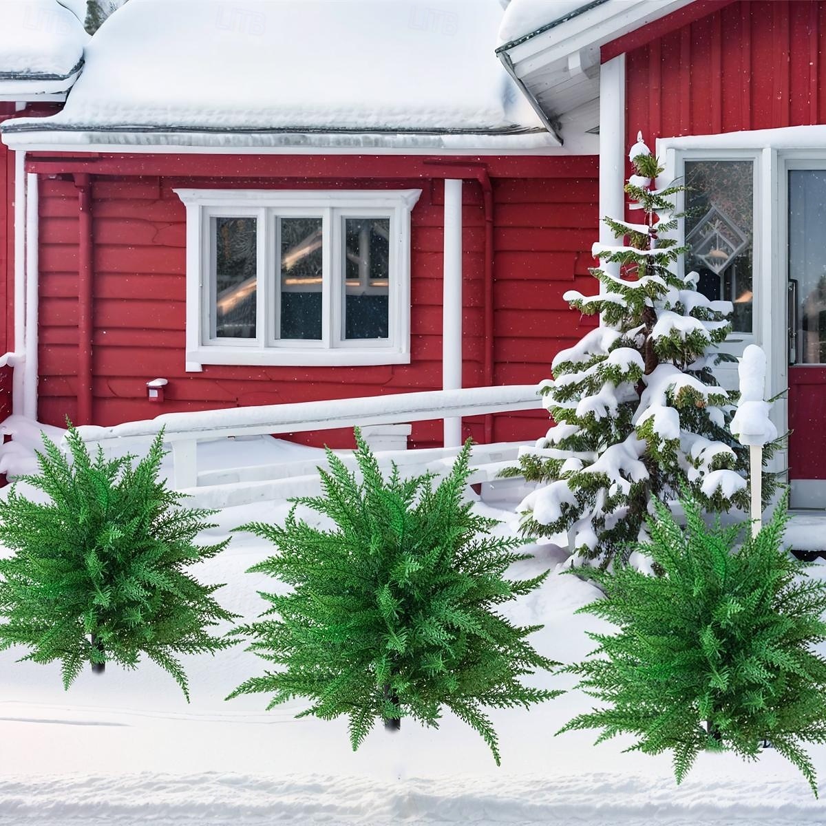 umělý zahradní rostlinný klas, umělá venkovní zeleň, 22palcová umělá rostlina do květináčů, do půdy, na terasu, do dvora a na sváteční dekoraci 2026 - $30.99 –P5