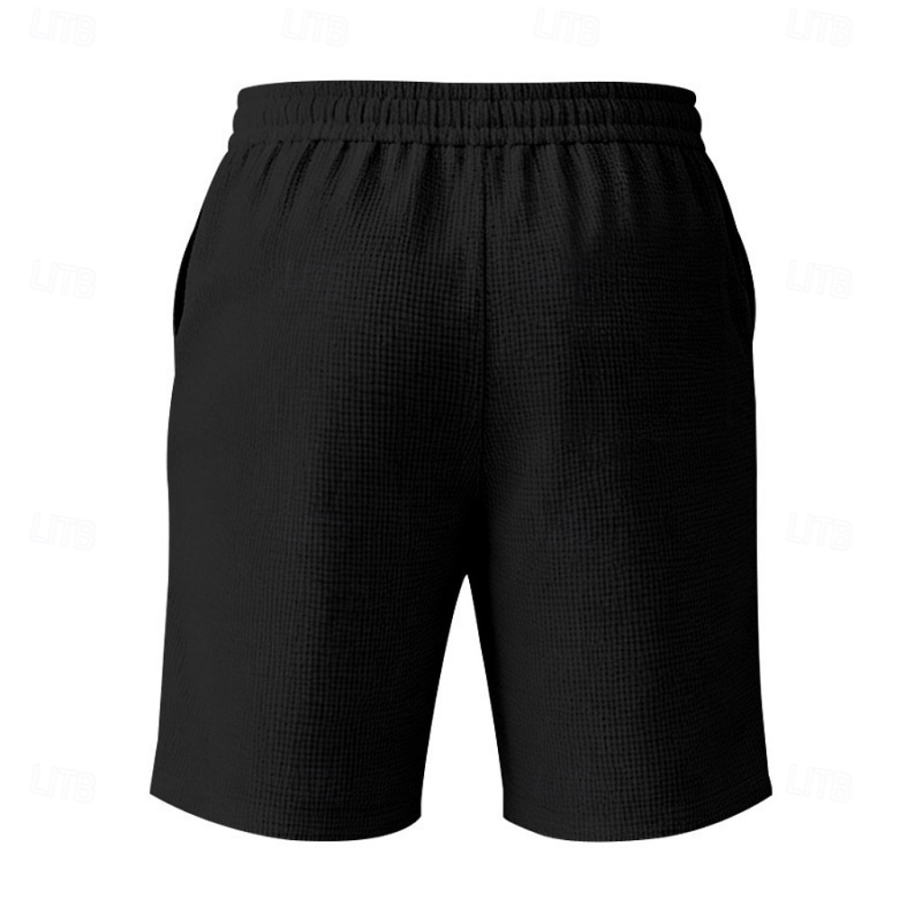 Hombre Pantalones cortos de gofres Pantalón corto Pantalones cortos de playa Pantalones cortos casuales Bolsillo Cintura elástica Plano Comodidad Transpirable Longitud de la rodilla Casual Exterior 2026 - $17.99 –P18