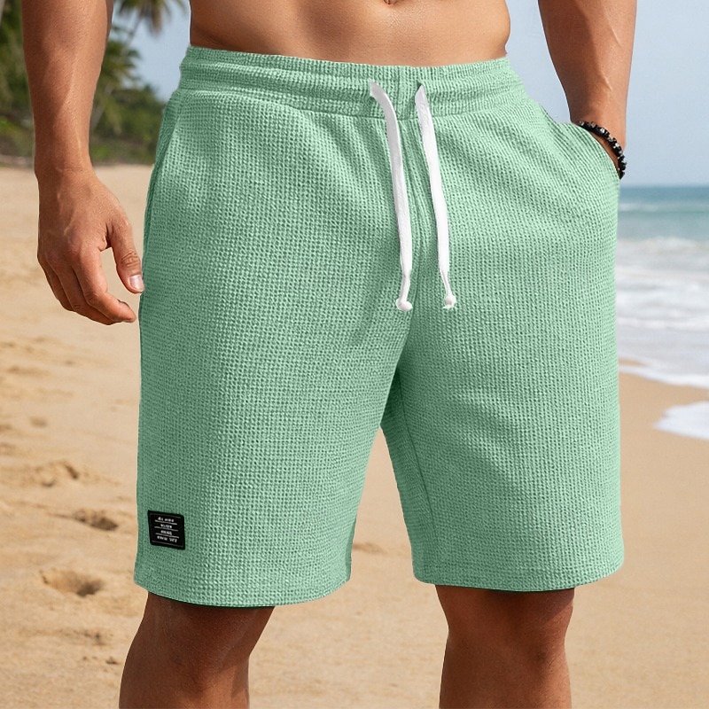 Per uomo Pantaloncini Waffle Shorts Pantaloncini casual Tasca Elastico in vita Testurizzato Semplice Comodità Traspirante Lunghezza al ginocchio Casuale All'aperto Spiaggia Vacanza Moda Blu marino del 2026 a $22.99 –P8