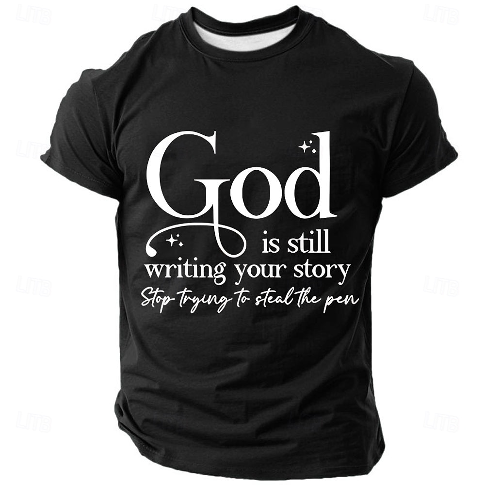Dio sta ancora scrivendo la tua storia t-shirt da uomo cristiana religiosa spirituale fede t-shirt grafica girocollo manica corta blu royal chiesa adorazione regalo ispiratore per credenti del 2026 a $18.99 –P2