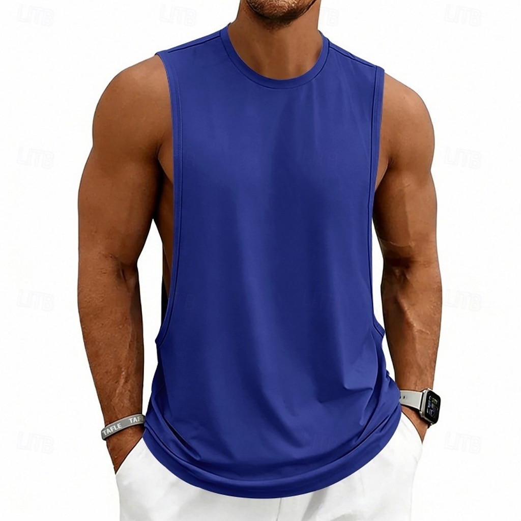 Hombre Camiseta sin mangas Chaleco Camisetas Interiores Camisa sin mangas Sin Mangas Escote Redondo Verano Primavera Plano Moda Deportivo Clásico Puro Casual Gimnasia Calle Negro Blanco Rosa Camiseta 2026 - $13.49 –P13