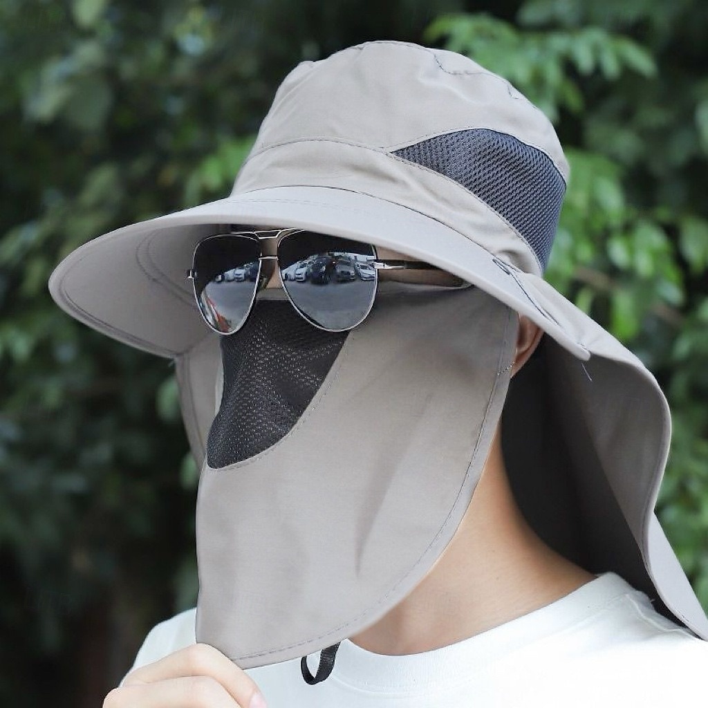 Men's Sun Hat with Large Neck and Face Flap, Summer Outdoor UV Protection Hat, Camouflage Hiking, Tea Picking, Fishing, Breathable Sunshade Cap 2026 - $9.99 –P3