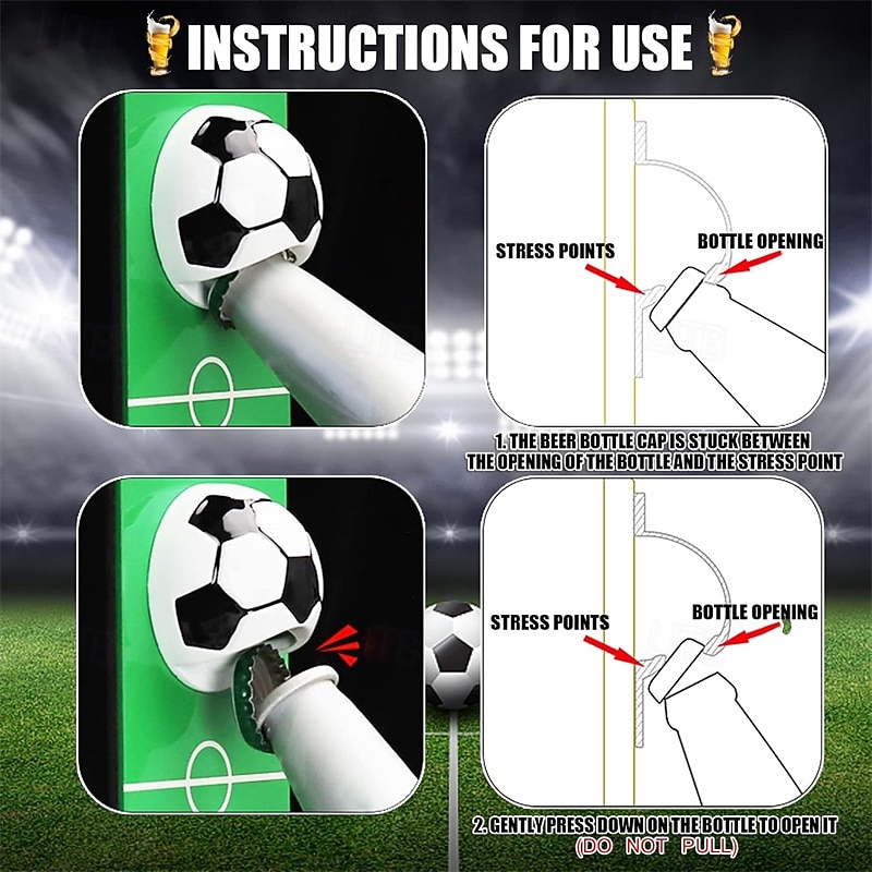 Ouvre-bouteille magnétique amusant en forme de ballon de foot/basket pour le frigo ou le mur, ouvre-bouteille mural avec filet de récupération des capsules, cadeau sportif original pour papa, petit de 2026 ? $36.99 –P6