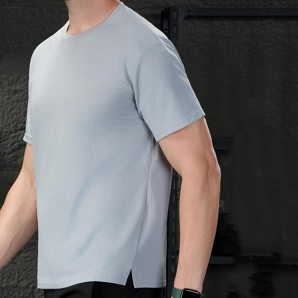 Men's T Shirt Short Sleeve Shirt Tee Top Short Sleeve Crew Neck Summer Spring Solid Color Streetwear Stylish Leisure Quick Dry Slim Daily Vacation Sport Black Blue Grey Top Tee for Men 2026 - $22.99 –P5