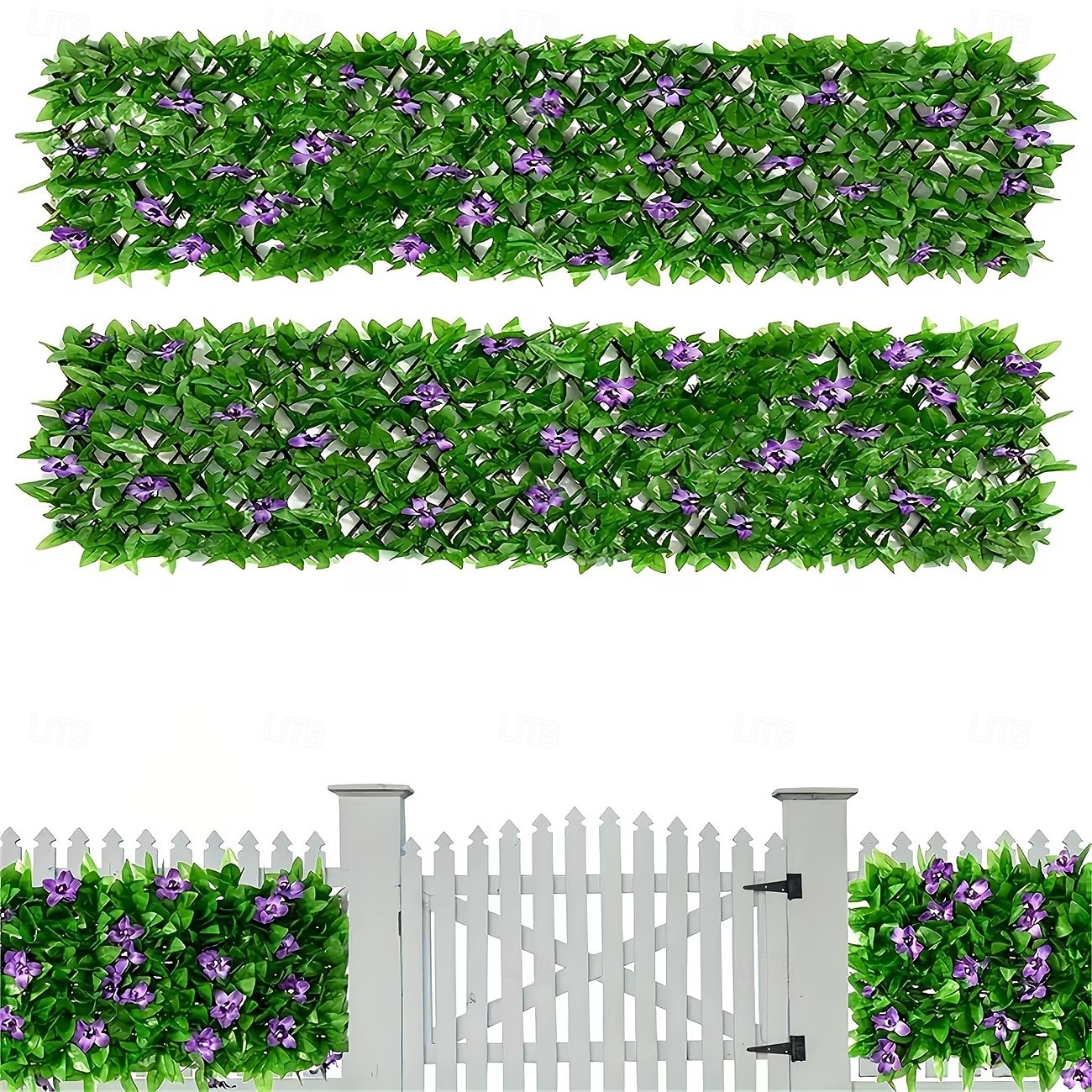 Expandable Artificial Ivy And Orchid Privacy Screen Fence With Realistic Green Leaves, Durable Wood-Plastic Material, Maintenance-Free Outdoor Garden Decoration, Ideal For Patio, Balcony, Backyard 2026 - $23.99 –P10