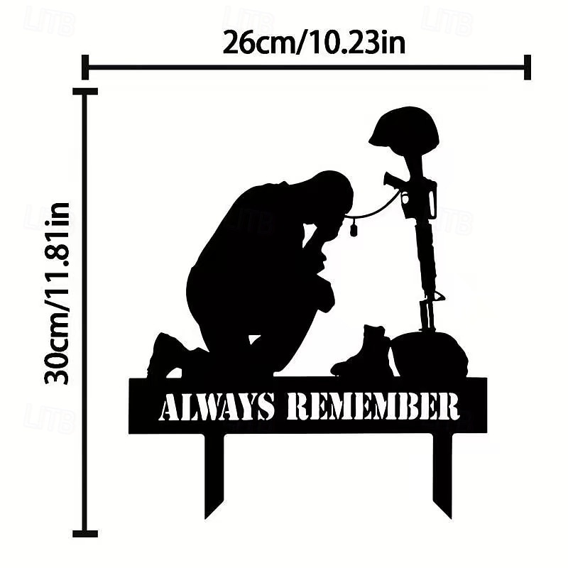Memorial Day Outdoor Patriotic Metal Soldier Yard Sign, 4th of July Decoration, Fallen Soldier Memorial, Iron Art Garden, Cemetery & Lawn Decor 2026 - $18.99 –P2