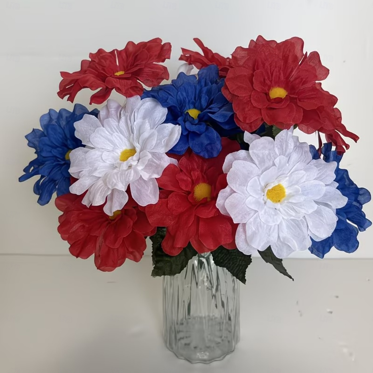 3Pcs 250th Anniversary Artificial Chrysanthemums & Rose Flowers, Reusable Plastic Flowers for American Independence Day Decorations, 4th of July Party Decor, Home & Garden Centerpieces 2026 - $20.99 –P3