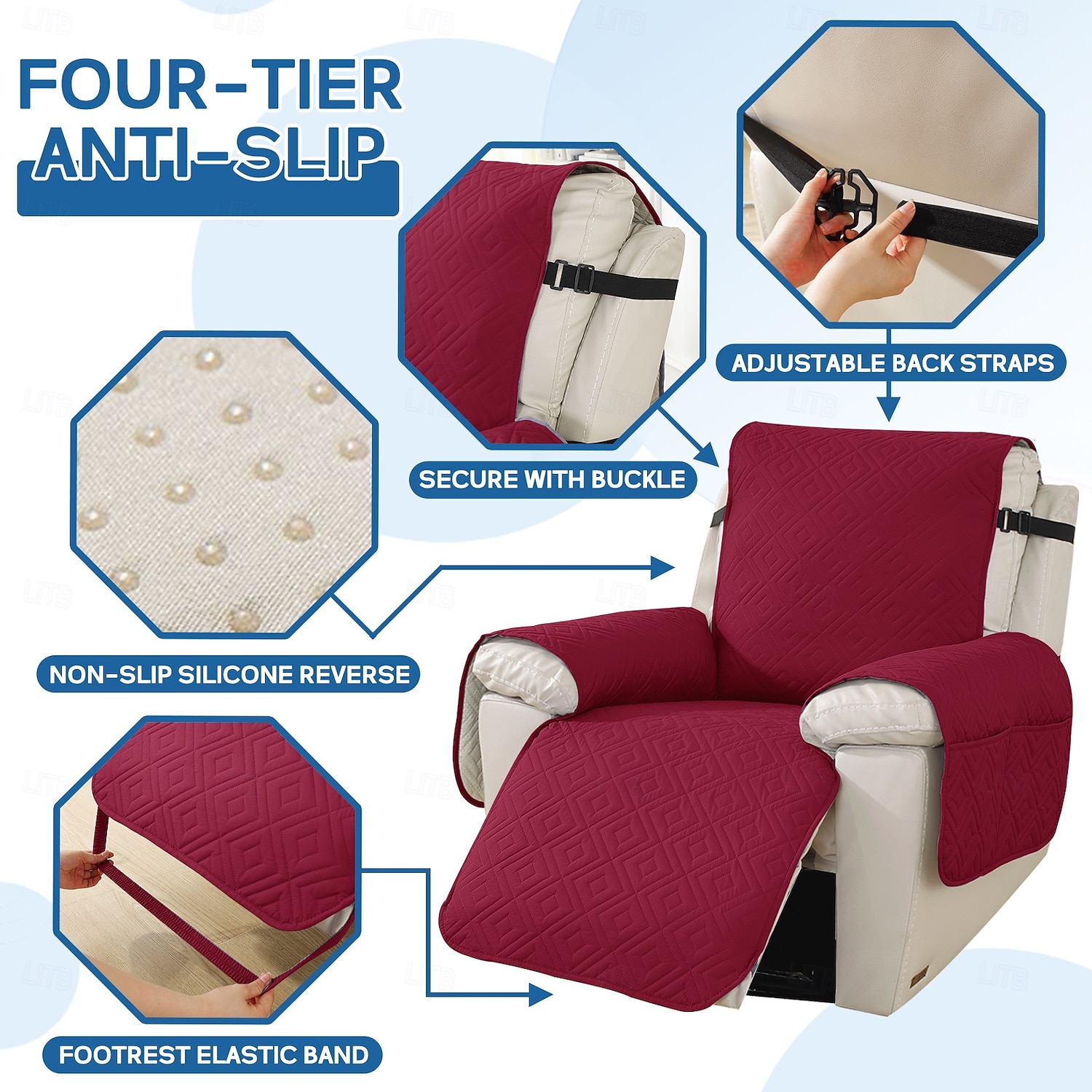 Vanntett sofatrekk for kjæledyr, lenestoltrekk til kjæledyr, sklisikkert sofatrekk, slitesterkt, vaskbart møbeltrekk for hunder og katter, alle årstider 2026 - $37.99 –P7