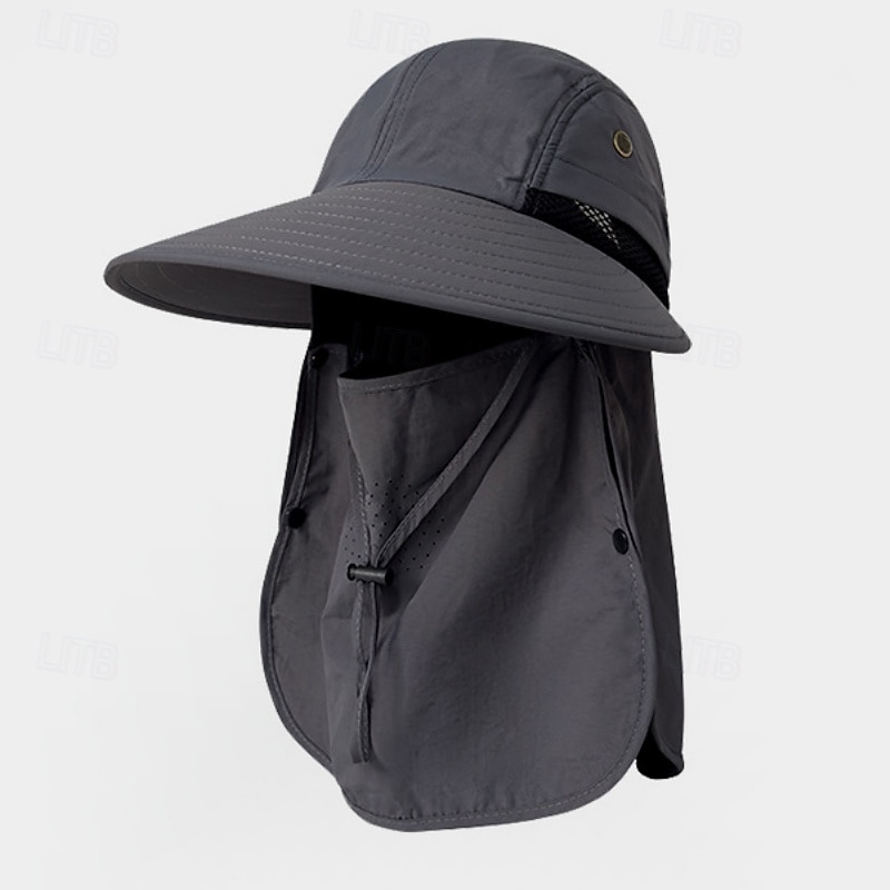 Solhatt Vandringshatt Fiskemössa Camping hatt Vattentät UV-skydd Snabb tork Sommar Vår Höst Snörning Bred kant med ansiktsskydd och nackflik Herr Fiske Aktivitet 2026 - $17.49 –P5
