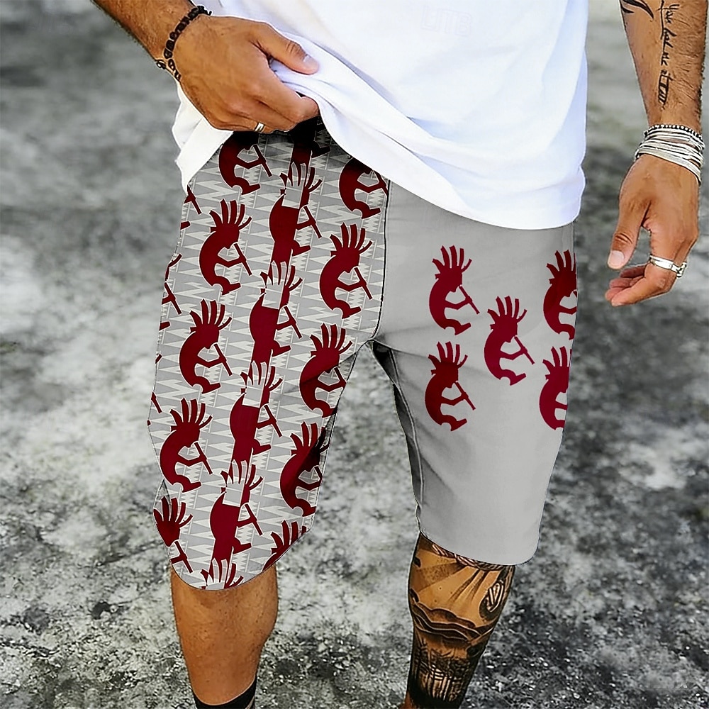 Men's Tribal Ethic / African Kokopelli Swim Trunks Bathing Suits Swim Shorts Board Shorts Mid Waist Retro Vintage Outdoor Vacation Dailywear Side Pockets Mesh Lining Elastic Drawstring Waist Designer 2026 - $20.99 –P3