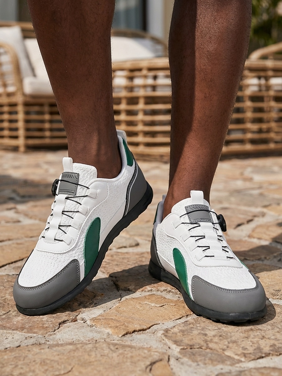 Tênis casuais masculinos brancos e verdes com cadarço, leves e confortáveis para caminhada, respiráveis e com um toque de elegância, ideais para resorts, viagens de férias, momentos de lazer em destinos tropicais e para o dia a dia no verão. de 2026 por $34.99 –P2