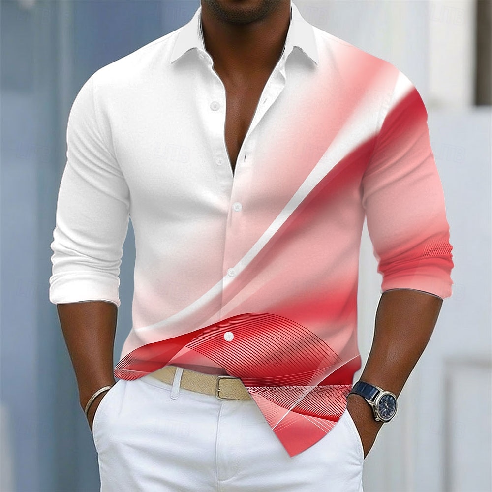 Per uomo Geometrico Colore sfumato Arte astratta Camicia Camicia con Bottoni Camicia casual Manica Lunga Moda Casual All'aperto Abbigliamento Quotidiano Primavera Autunno Collo ripiegato Stampa 3D del 2026 a $27.99 –P3