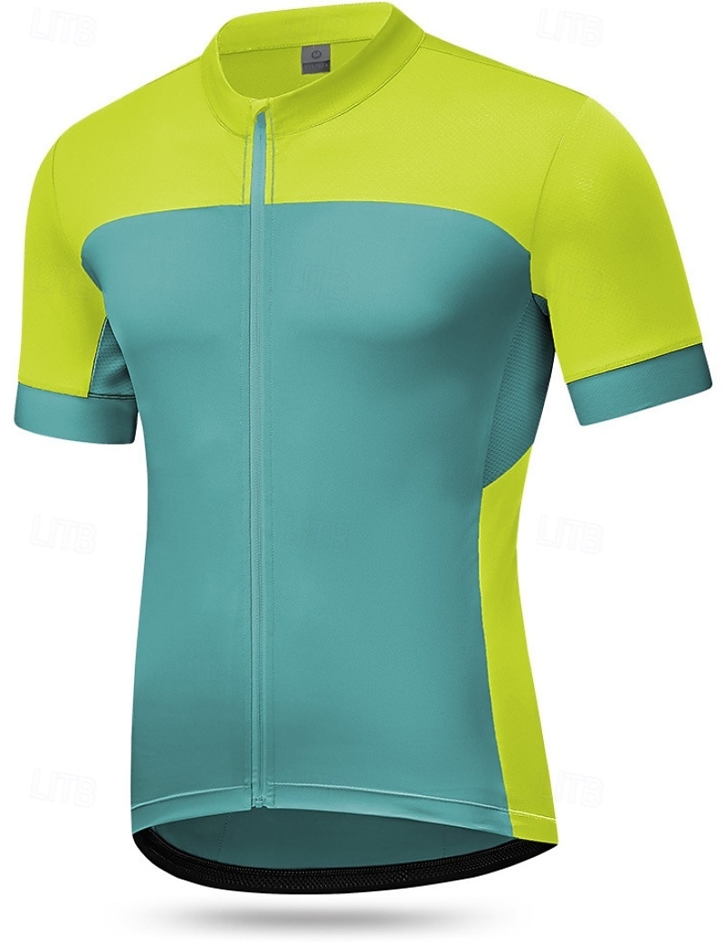 Bărbați Jersey de ciclism Bloc Culoare Model mozaic Manșon scurt Bicicletă Jerseu Topuri cu 3 buzunare spate Rezistent la UV Uscare rapidă Înapoi de buzunar Κατά του ιδρώτα Sport Galben Trifoi Gri 2026 - $30.99 –P2