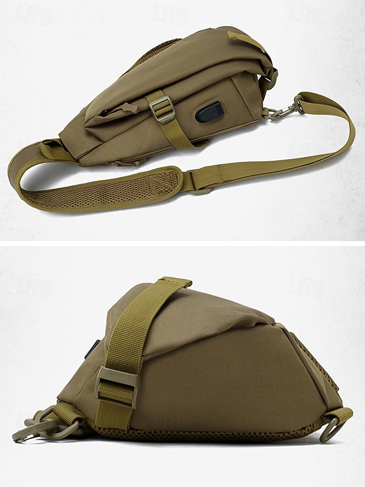 Men's Polyester Sling Bag Chest Pack, Multi-Color Crossbody Bag with Adjustable Shoulder Strap, Ideal for Casual Daily Use, Outdoor Sports, Hiking, Fishing and Travel 2026 - $24.99 –P9