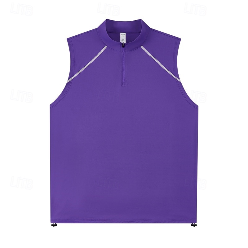 Men's Solid Colored Workout Tank Top Running Tank Top Gym Tank Top Summer Spring Quarter Zipper Sleeveless Quick Dry Compression Moisture Wicking Breathable Gym Workout Running Walking Jogging Black 2026 - $23.99 –P3