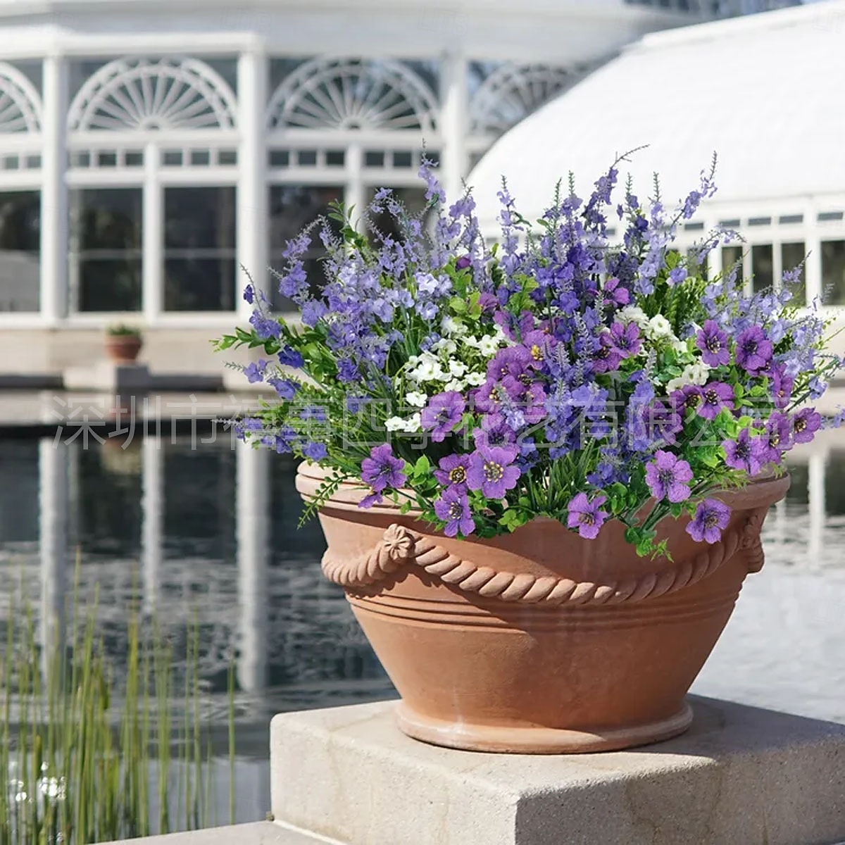 18 künstliche Blumensträuße für den Außenbereich, lila-violett-lavendelfarbener Kunststrauß, UV-beständig &wasserfeste, dekorative Begrünung für drinnen und draußen, Blumenarrangement für Zuhause, 2026 - $31.99 –P6