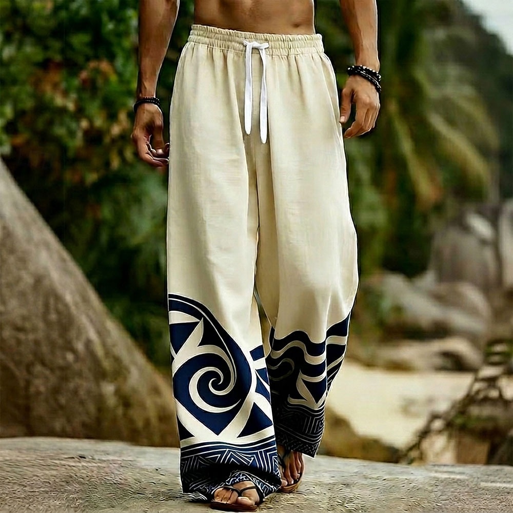 Homme Géométrique Ethnique Art abstrait Pantalons Pantalon décontracté Pantalons Amples Taille Moyenne Boho Vintage Rétro Maison Extérieur Vacances Taille élastique avec cordon de serrage Pantalon en de 2026 ? $16.99 –P1