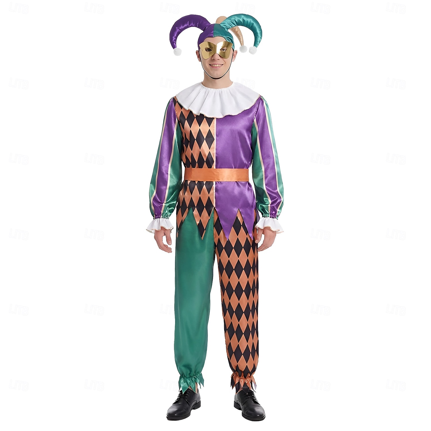2026年 セット 道化師 サーカス 面白いコスチューム 成人 男性用 ハロウィーン マスカレード パーティー 祭り ドレスアップ  コレクション – $80.99 –P3