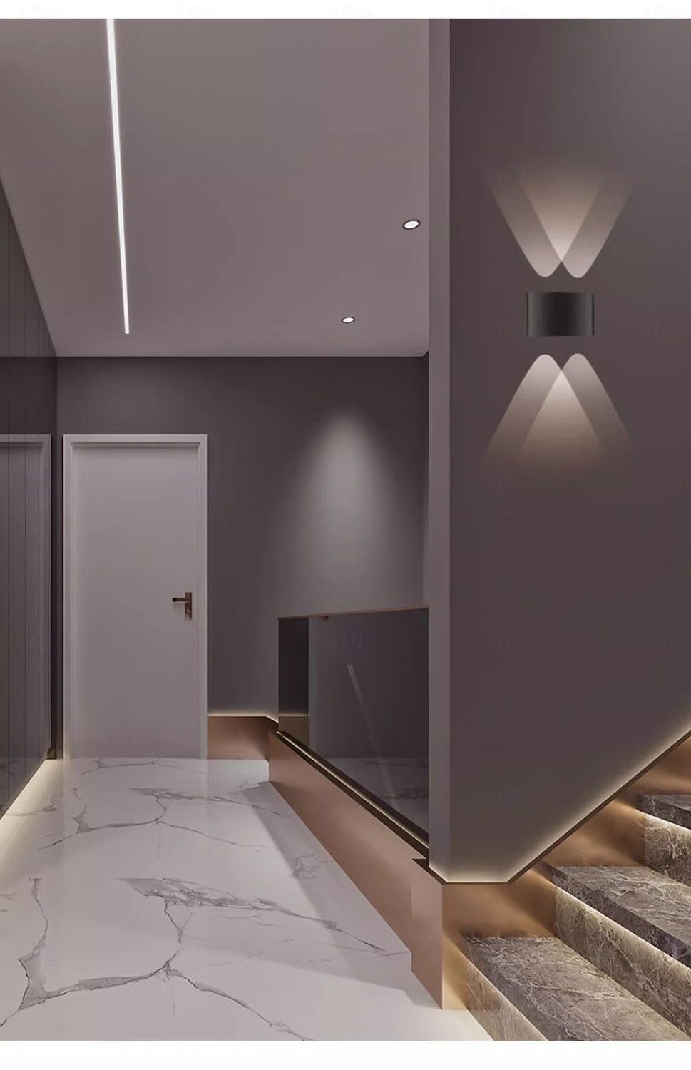 upp- och nerljus utomhus, utomhusvägglampor ip54 vattentät, 3000k modern vägglampa, LED-vägglampa badrum vägglampa aluminium för trädgård, sovrum, hall, trappor (svart) 2026 - $54.99 –P8