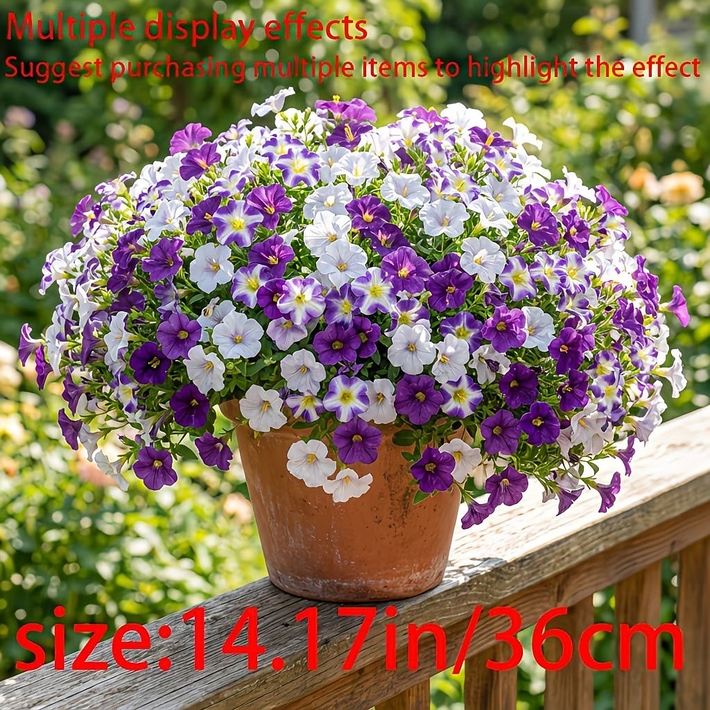 30 flores artificiales con margaritas en degradado de tres colores, perfectas para la decoración de jardines exteriores en primavera. &Decoración de temporada de verano, apta para uso 2026 - $14.99 –P8