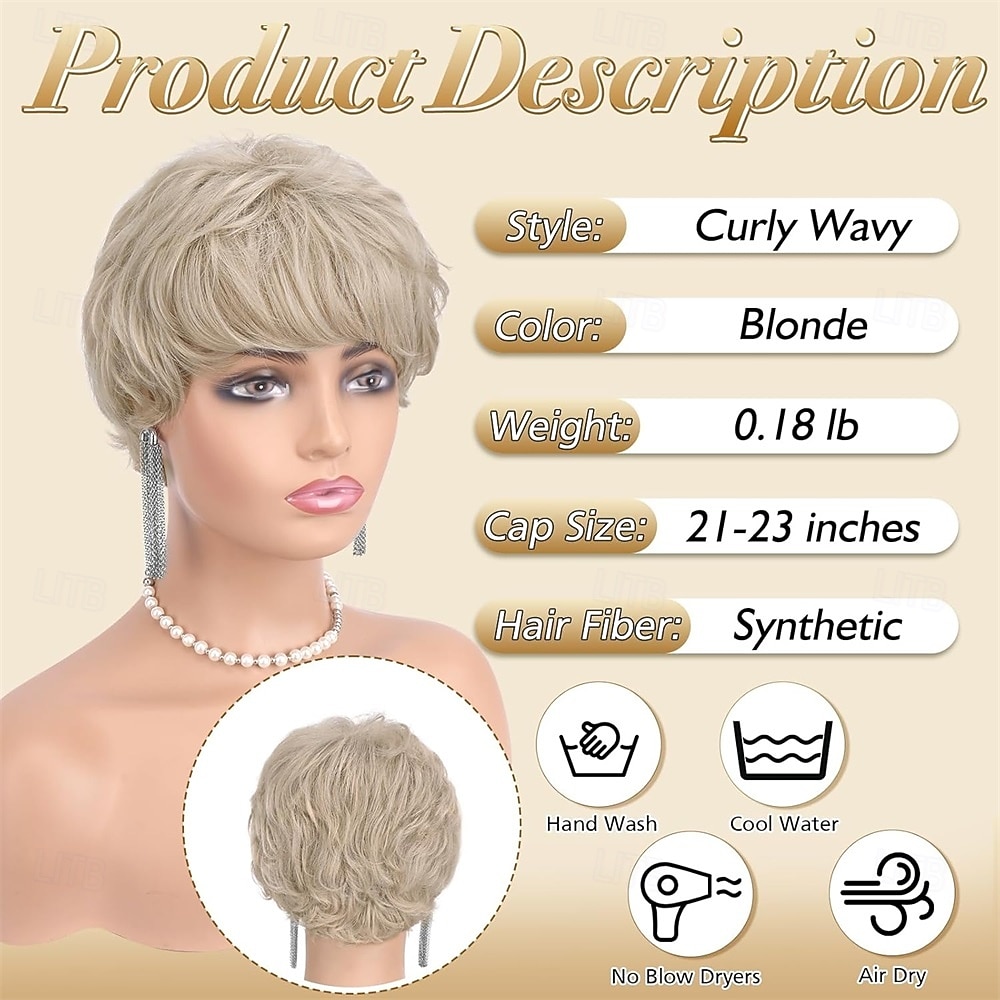 Blonde Pixie Wigs for Women - Short Natural Layered Haircut Synthetic Heat Resistant Hair Wig for Daily Costume 2026 - $30.99 –P2