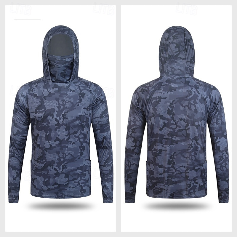 Homens Camisa de Trilha Camisa de pesca Camisa com proteção UV Manga Longa Com Capuz Blusas Ao ar livre Proteção Solar UV Respirável Verão Primavera Terileno Preto Branco Vermelho Pesca Alpinismo de 2026 por $31.99 –P7