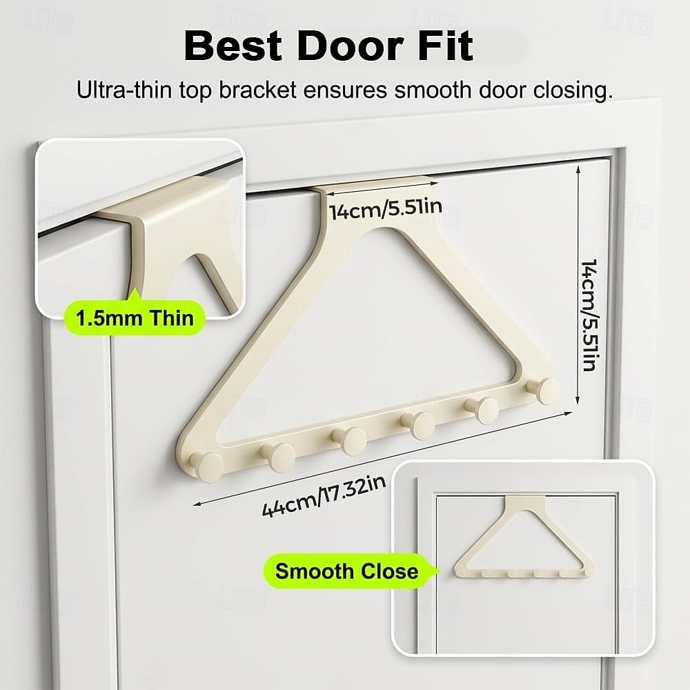 خطافان للتعليق فوق الباب، خطافات لتعليق المناشف، رفوف مناشف للحمام مع 6 خطافات للمعاطف، مستلزمات أساسية لحمام السكن الجامعي 2026 - $19.99 –P9