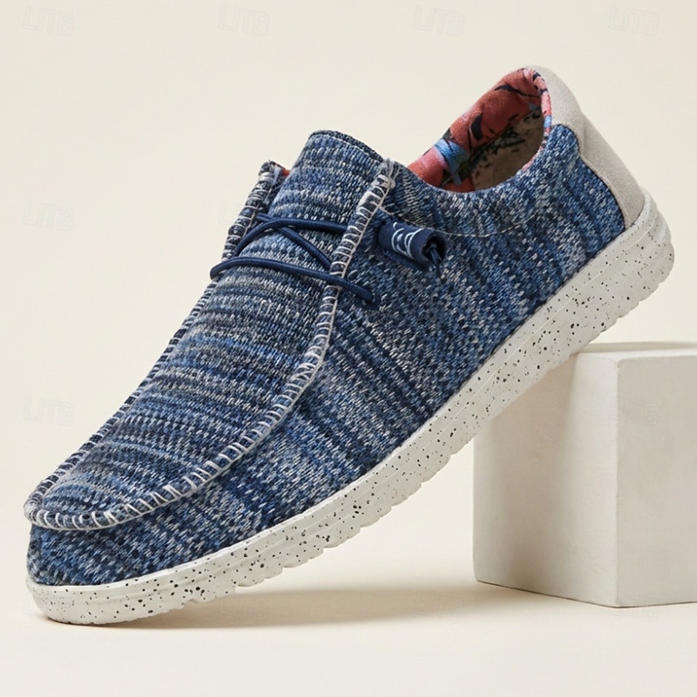 Ανδρικά αναπνεύσιμα πλεκτά casual παπούτσια με κορδόνια, ελαφριά και άνετα αθλητικά παπούτσια για περπάτημα, μοντέρνα μοκασίνια για άνδρες, καθημερινή χρήση, ταξίδια, μετακινήσεις και casual εξόδους το Σαββατοκύριακο 2026 - $34.99 –P1