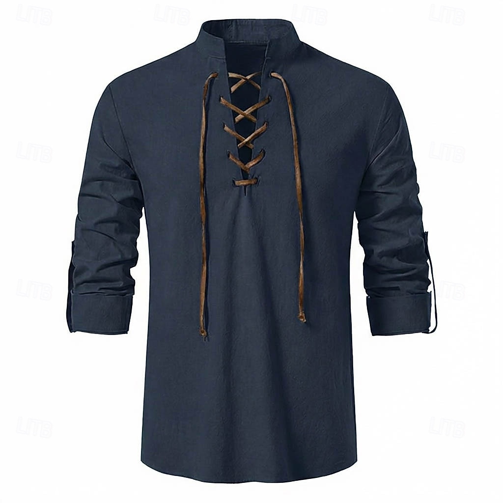 Kostymer i middelalderstil Renessanse قميص Lange Ermer Pirat Viking Kostyme Herre Halloween Karneval Ytelse LARP Ren Faire Voksne Trøye 2026 - $21.99 –P18