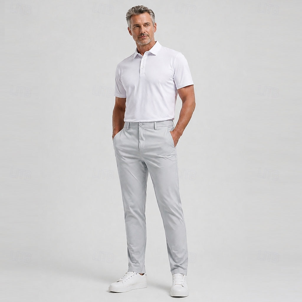 férfi golfnadrág nadrág hűsítő munkanadrág zsebes kialakítás gyorsan száradó lélegző hétköznapi mindennapi kültéri divat randizás rugalmas 2026 - $47.99 –P2