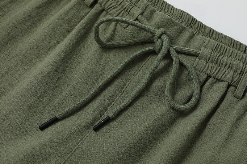 Férfi Vászon nadrág Nyári nadrág Strand nadrág Zsinór Zseb Rugalmas derék Sima Mokaszinok Légáteresztő Napi Tengerpart Vakáció Szabadság Hawaii Fekete Fehér Nem elasztikus 2026 - $25.99 –P3