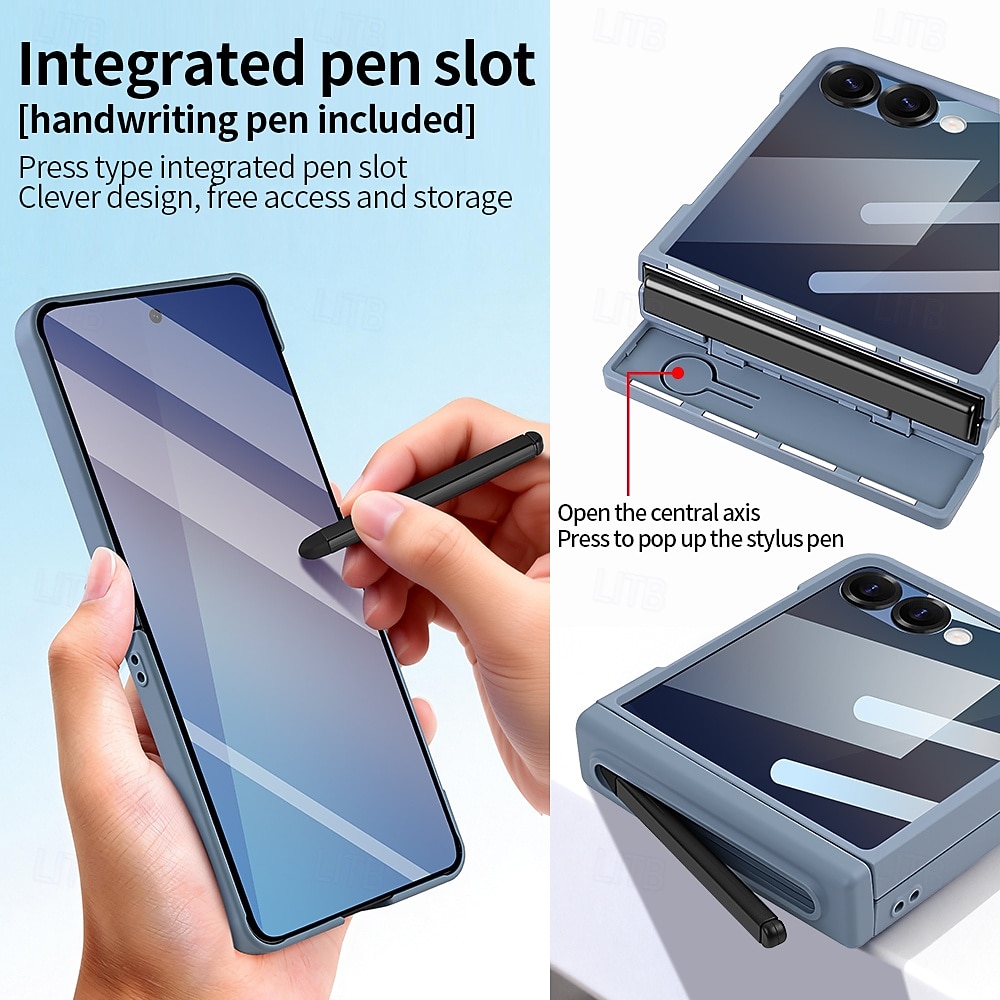 Phone Case For Samsung Galaxy Z Flip 7 Z Flip 6 Back Cover with Screen Protector PU Leather 2026 - $29.99 –P8