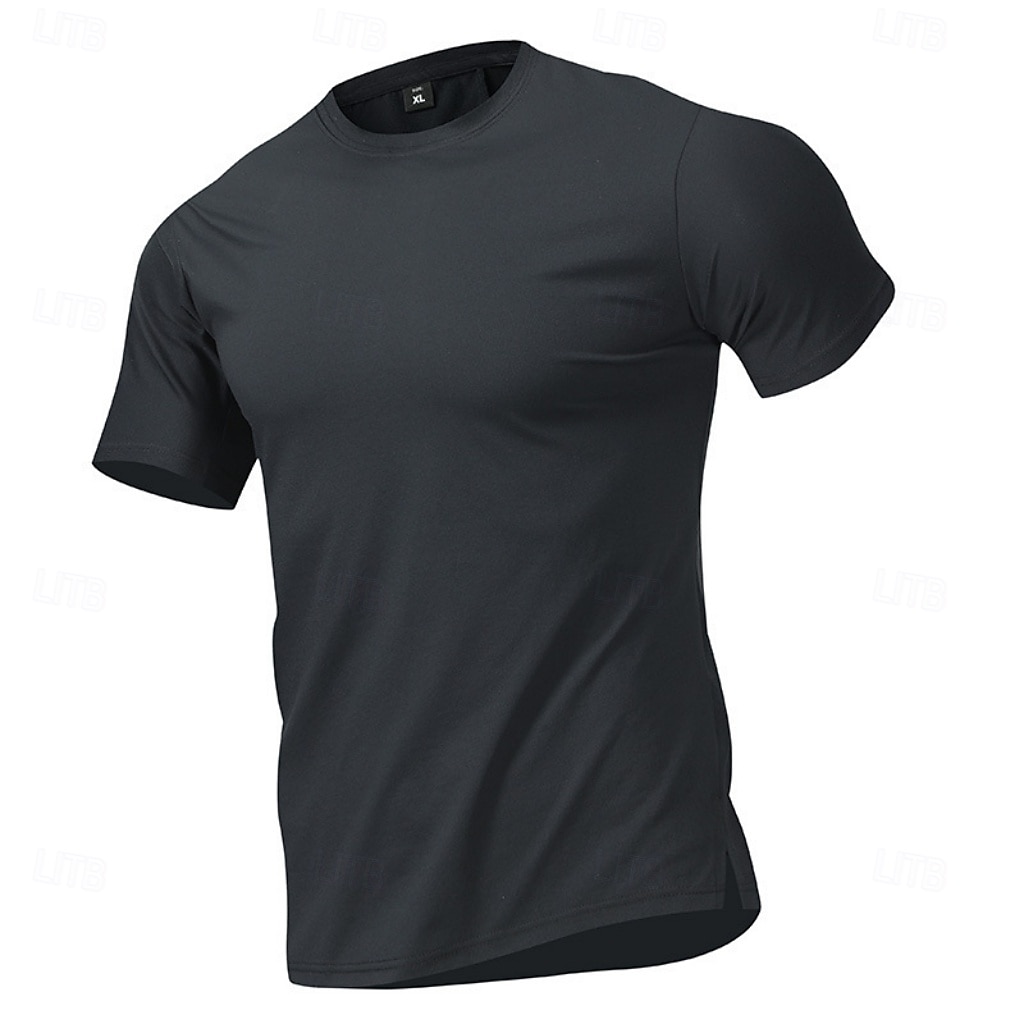 Men's T Shirt Short Sleeve Shirt Tee Top Short Sleeve Crew Neck Summer Spring Solid Color Streetwear Stylish Leisure Quick Dry Slim Daily Vacation Sport Black Blue Grey Top Tee for Men 2026 - $22.99 –P8