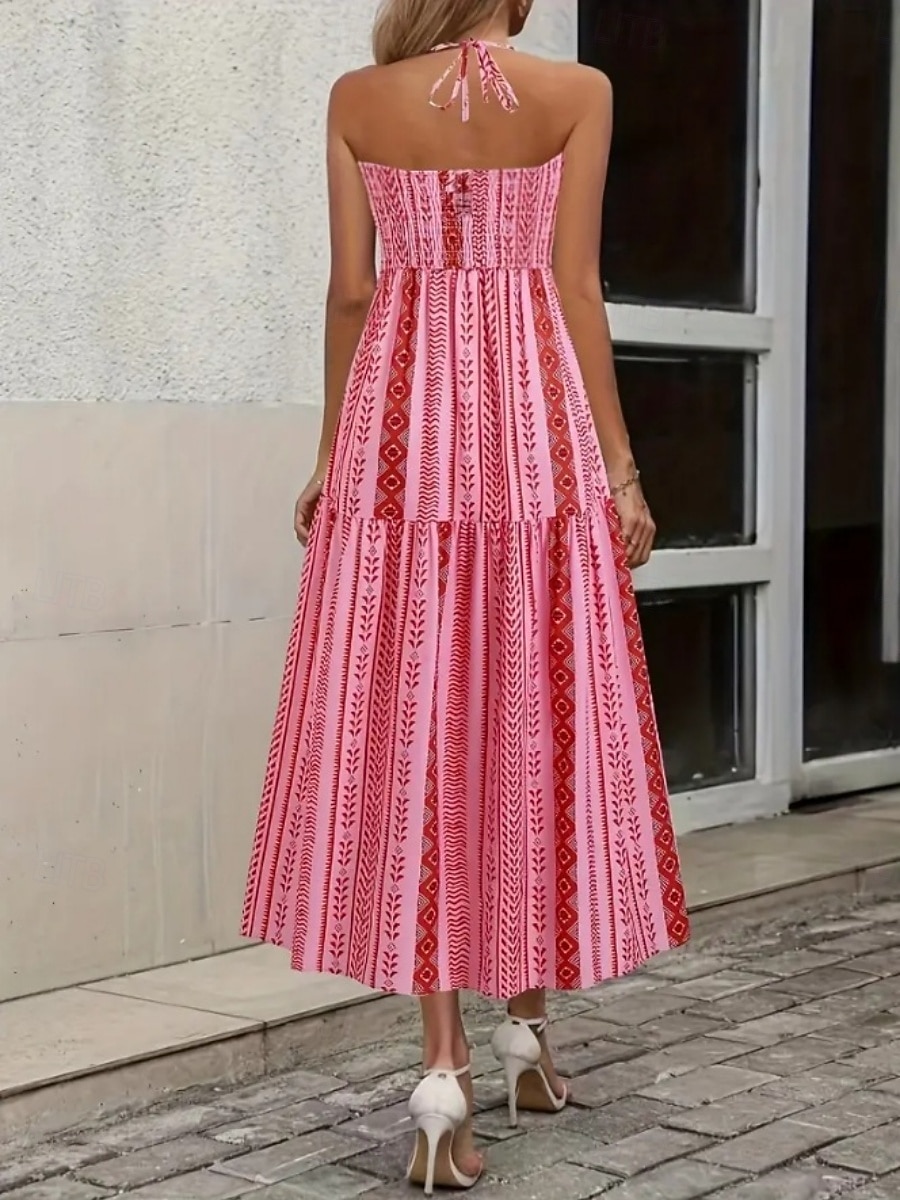 Women's Midi Dress Boho Dress Sundress Casual Dress Slip Dress Elegant Fashion Modern Outdoor Vacation Going out Regular Fit Plain Sleeveless Strapless Blue White Pink Summer Spring 2026 - $32.99 –P5