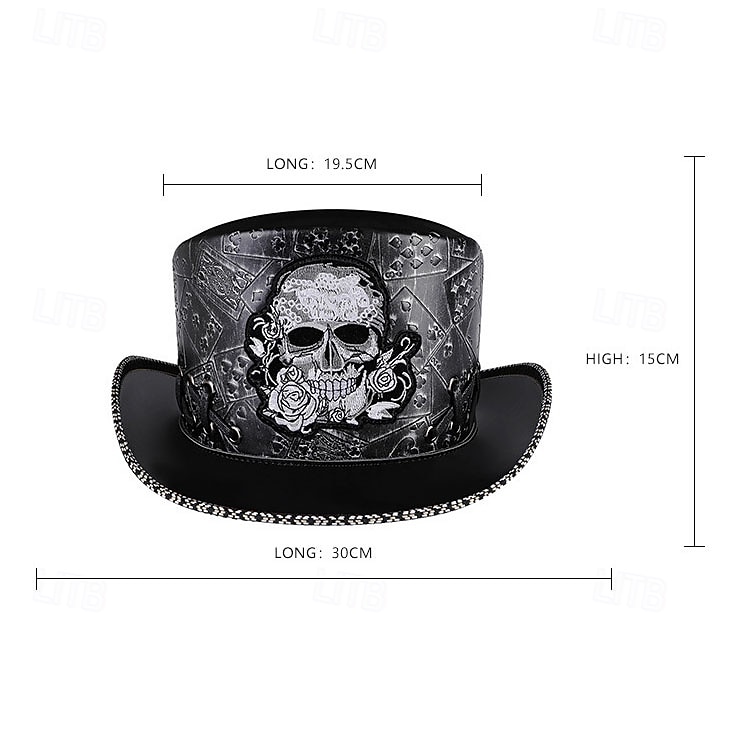 Punk & Gothique Médiéval Steampunk Haut-de-forme Médecin de la peste Fleuri Crâne Déguisement Homme Fantaisie Halloween Carnaval Performance LARP Foire de la Renaissance Adulte Chapeau de 2026 ? $34.99 –P2