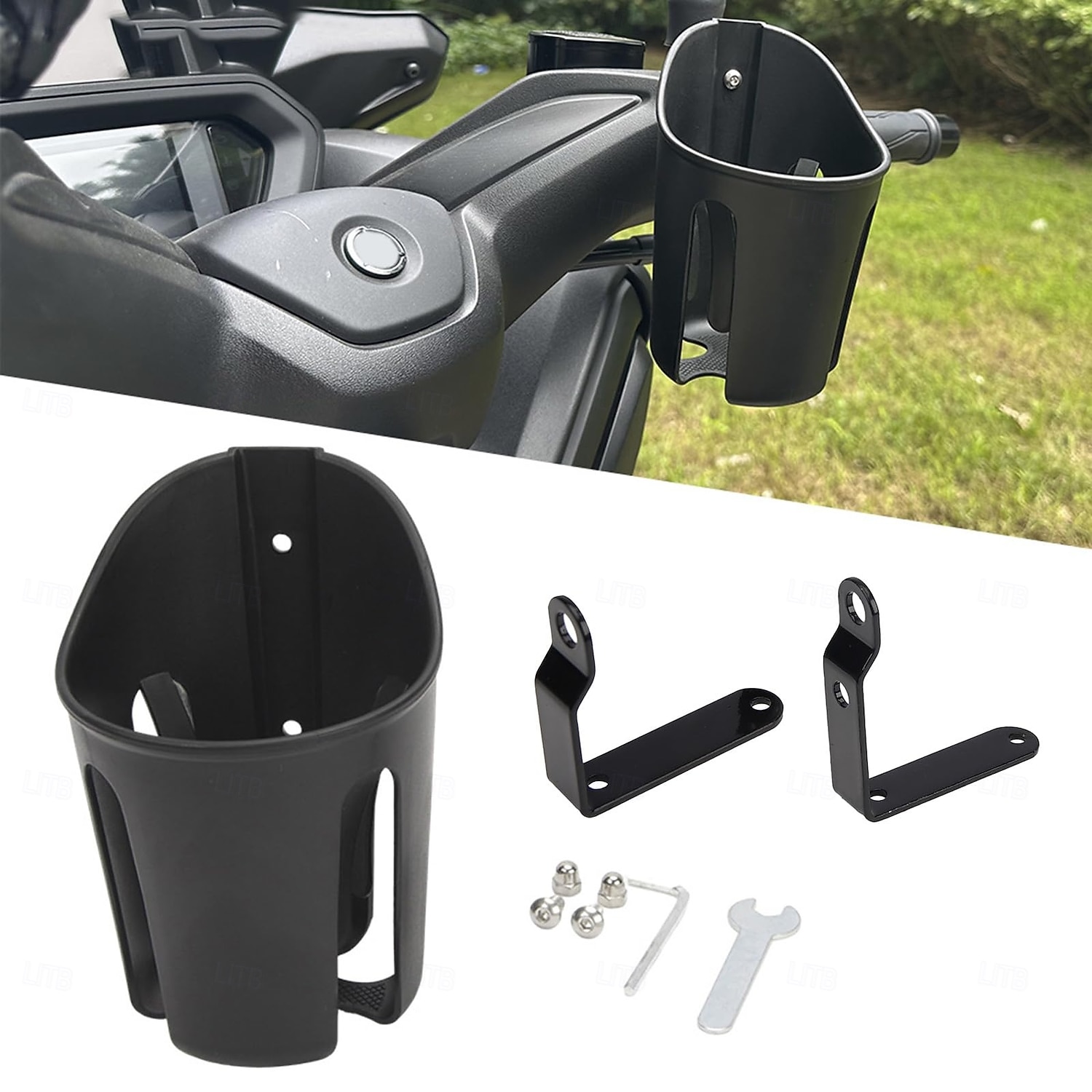 Universal Motorcycle Water Bottle Holder, Handlebar Cup Holder for Bike Scooter ATV, Sturdy Drink Cage Motorcycle Accessories, Simple Mount Design, Black 2026 - $16.99 –P4