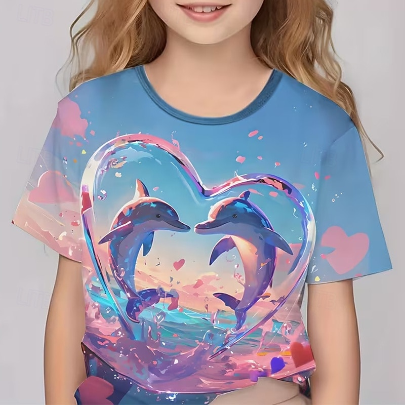 Girls' 3D Graphic Animal Cartoon T shirt Tee Short Sleeve 3D Print Summer Spring Active Cute Kids 5-12 Years Casual Daily School Regular Fit 2026 - $13.49 –P4